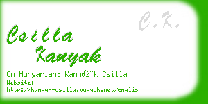 csilla kanyak business card